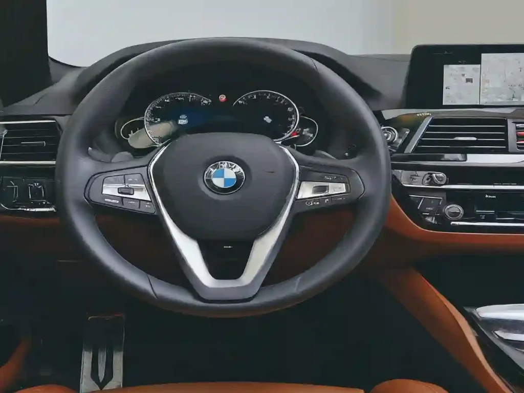 BMW interior with brown dakota leather accessories