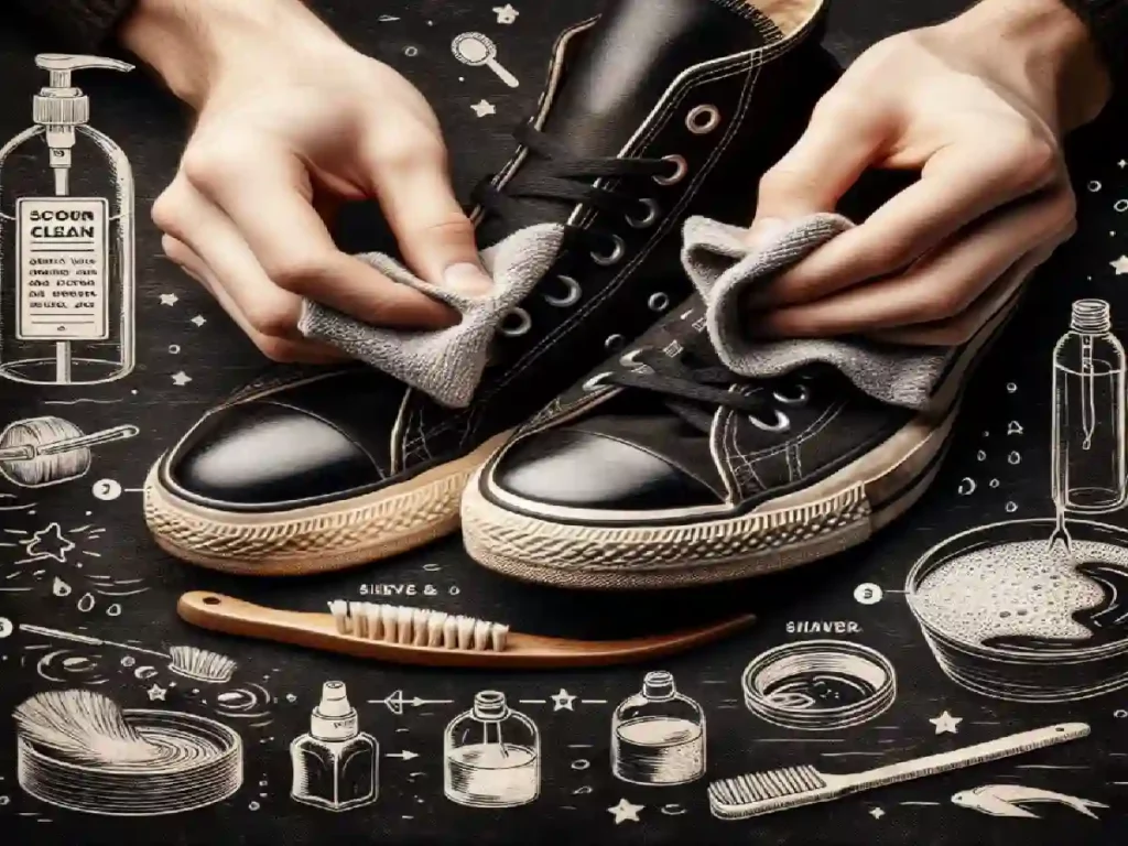How to clean leather Converse shoe