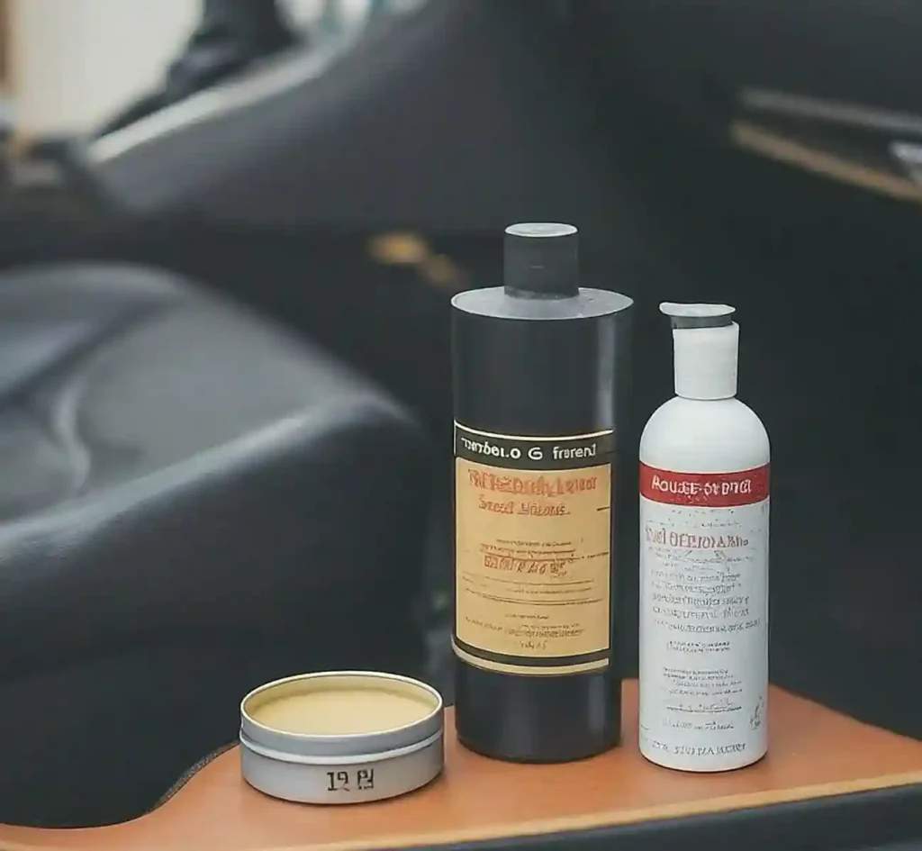 Leather car seat care products