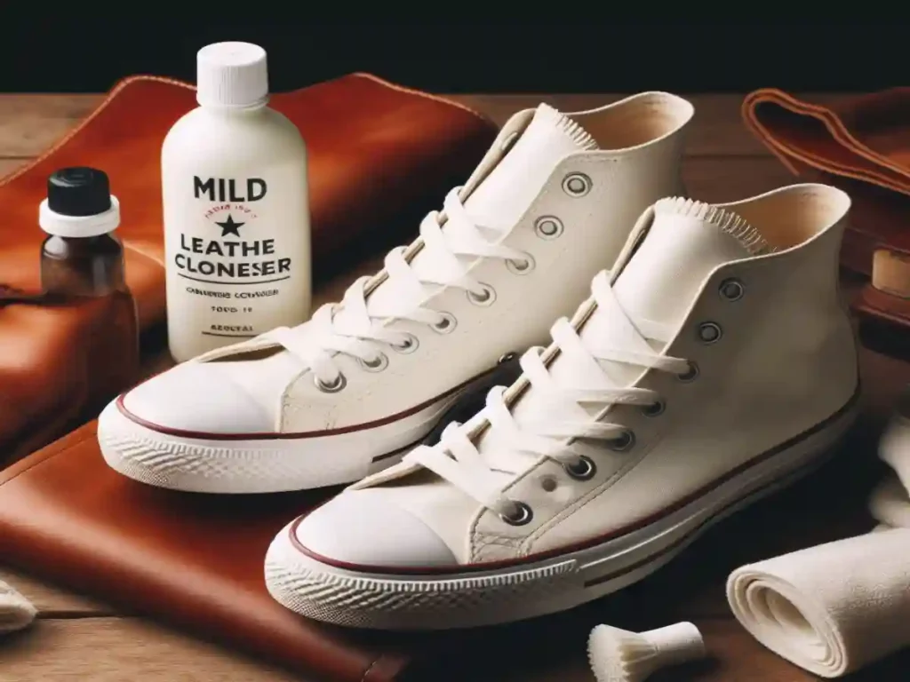 White Leather converse and Mild Leather Cleaner
