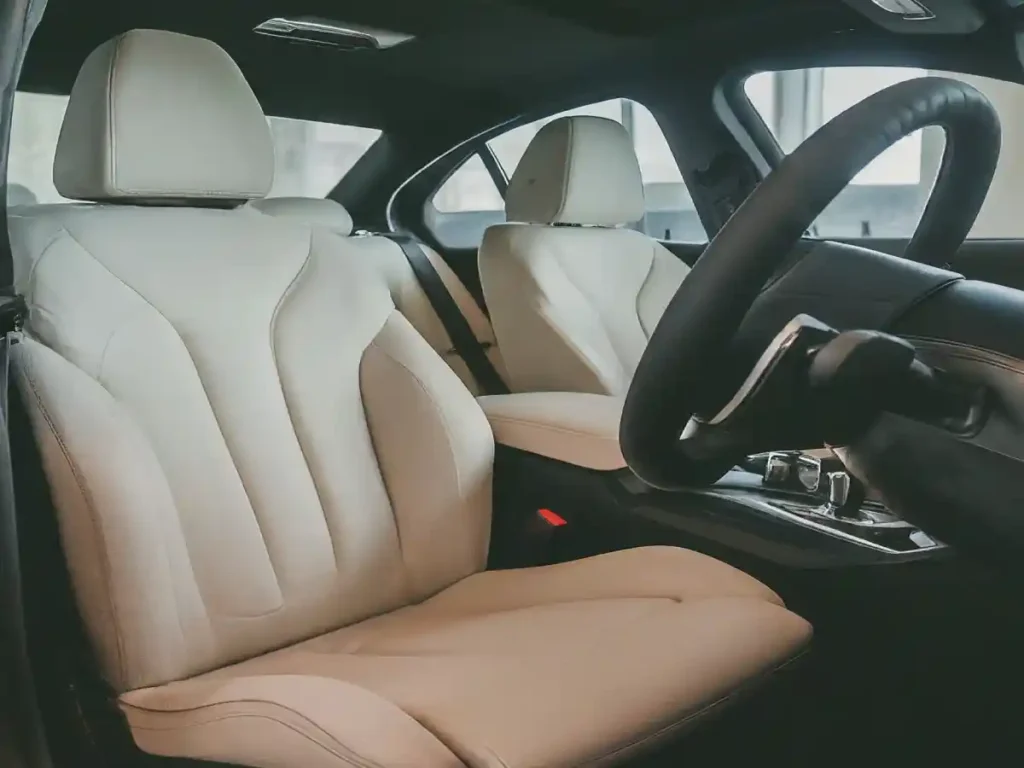 interior vision from BMW with white Dakota Leather seat